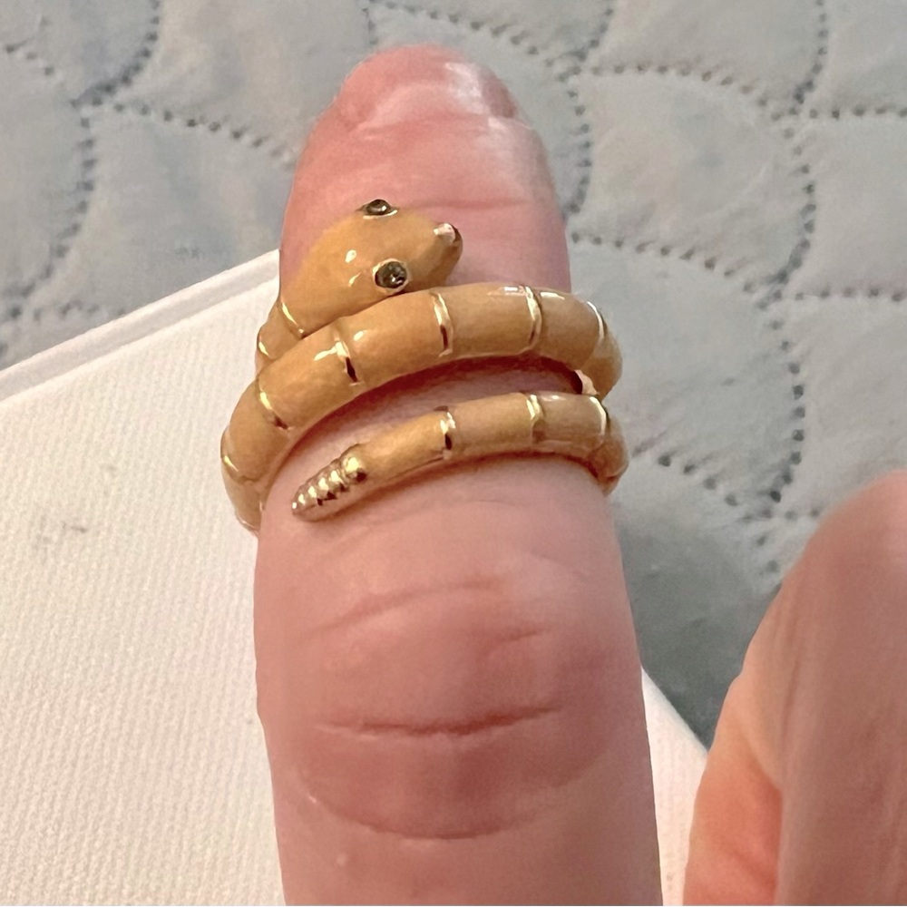 Enamel snake coil ring size 5